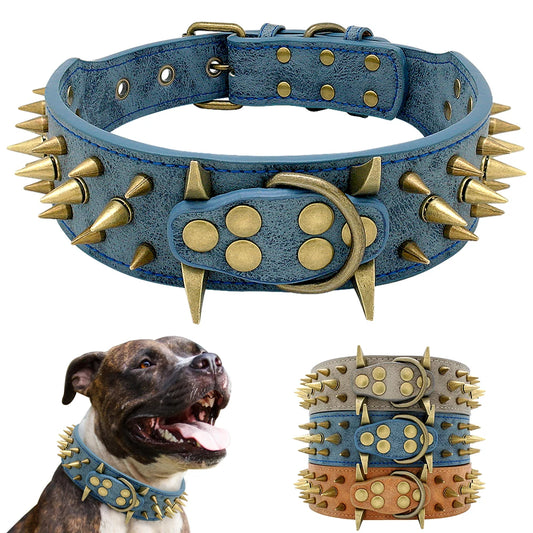 Spiked Studded Leather Collar